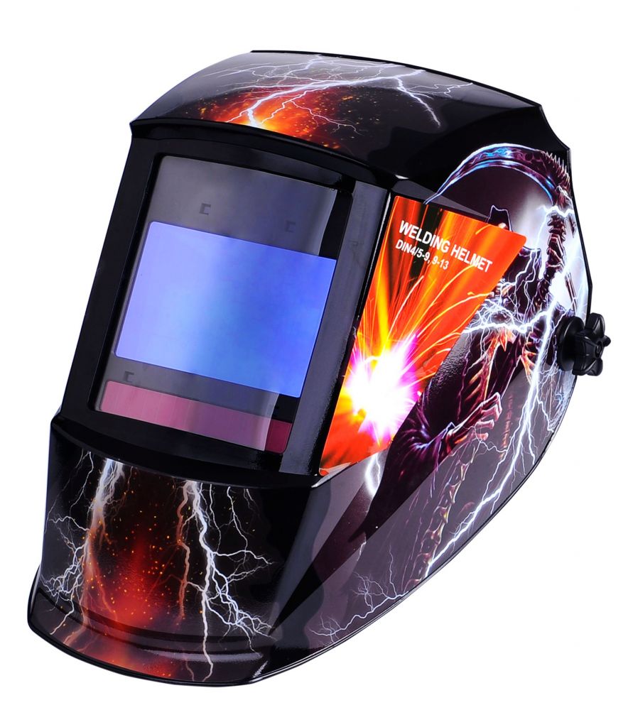 Large Viewing Screen Auto Darkening Welding Helmet, 4 Arc Sensor