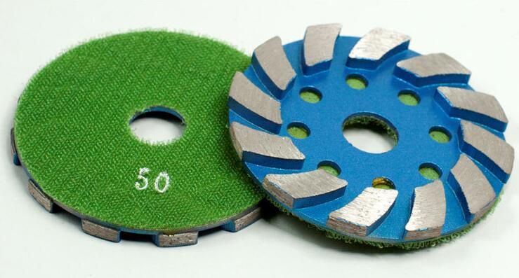 4 Inches Diamond Metal Stone Grinding Pads with Velcro Backed