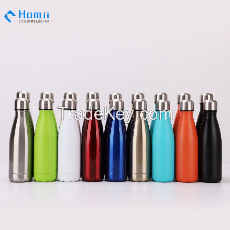 Hangzhou Homii Industry 350ml/500ml/750ml Stainless Steel Double Wall Thermos Water Bottle Thermos Bottles Cola Style 