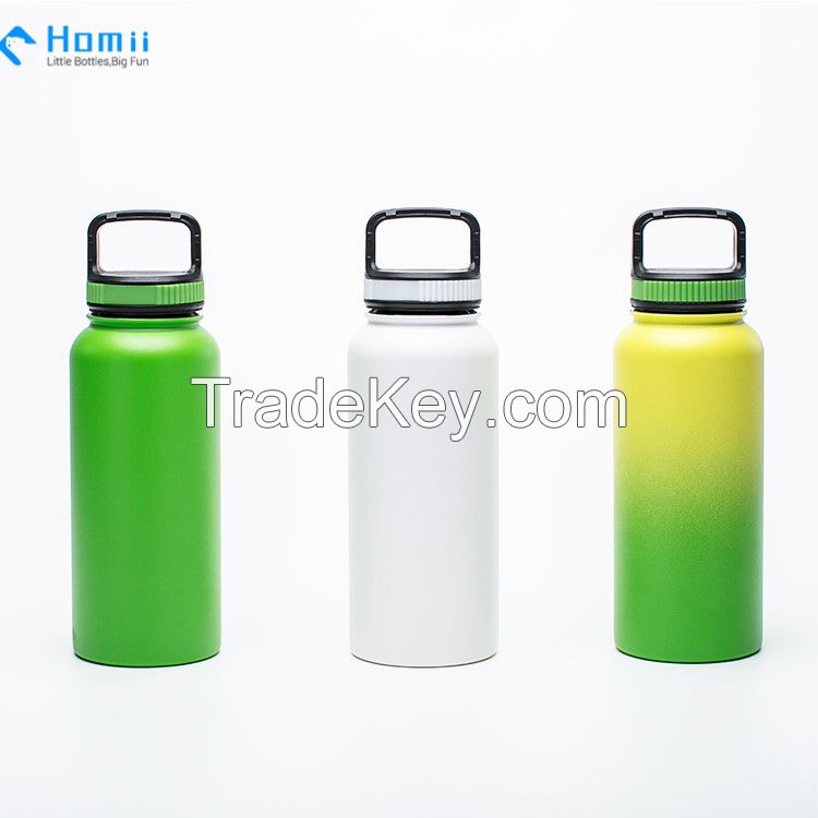 Hangzhou homii Industry Stainless Steel Vacuum Insulated Wide Mouth water bottles with Flip Cap drinking bottles sport bottles