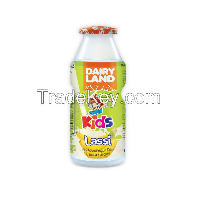 Dairy Land Kids Lassi (yogurt, Strawberry, Mango And Banana Flavor) 100 Ml