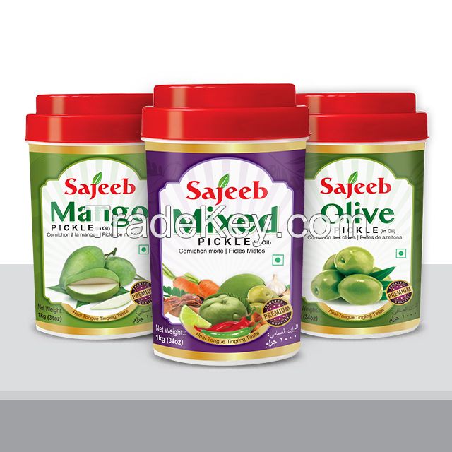 Sajeeb Pickles (Mango, Olive, Mixed, Garlic, Tomato, Green Chilli, Naga Chilli, Amloki) 400 gm & 1000 gm