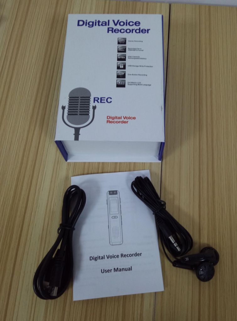 Hot Sale Rechargeable Digital Voice Recorder MP3 Player TF Card Up to 32GB Audio Recording Device