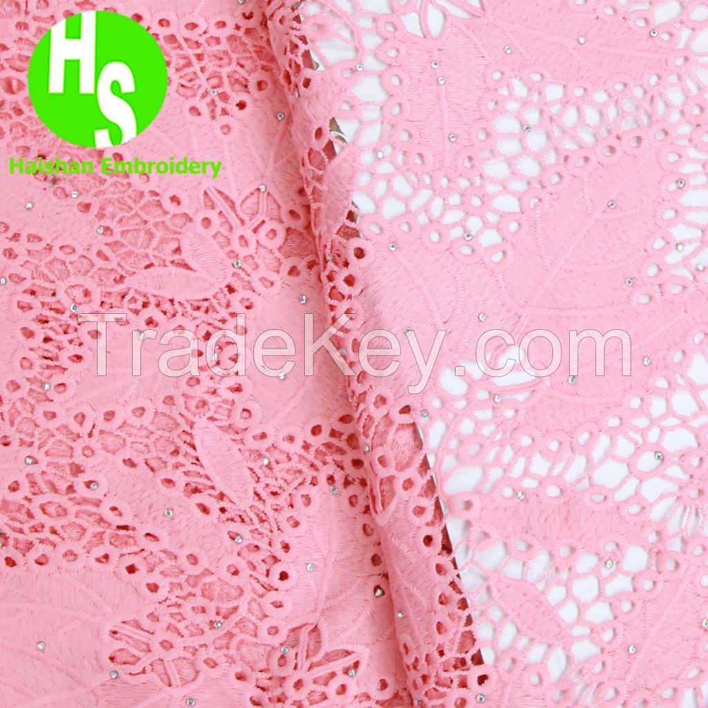 2019 African French Water Soluble Cord Lace Guipure Lace Cord Lace Fabric High Quality Nigerian Lace Fabric For Wedding