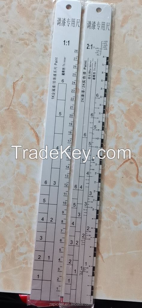 Customized Logo Aluminum Paint Mixing Ruler Strip with Scale for Mixing Ruler for Auto Refinish Automotive Paint