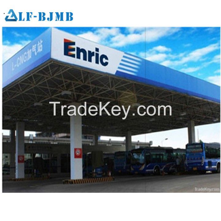 Prefab Steel Space Frame Petrol Filling Station Cost of Gas Station Canopy Roofing Cover