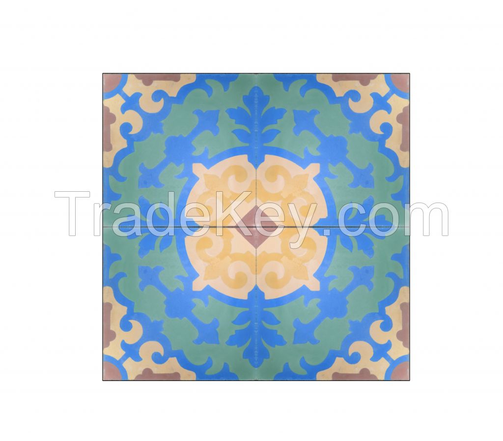 Cement tiles, encaustic tiles, hand painted tiles, marble bathtubs and sinks, vases, plates.