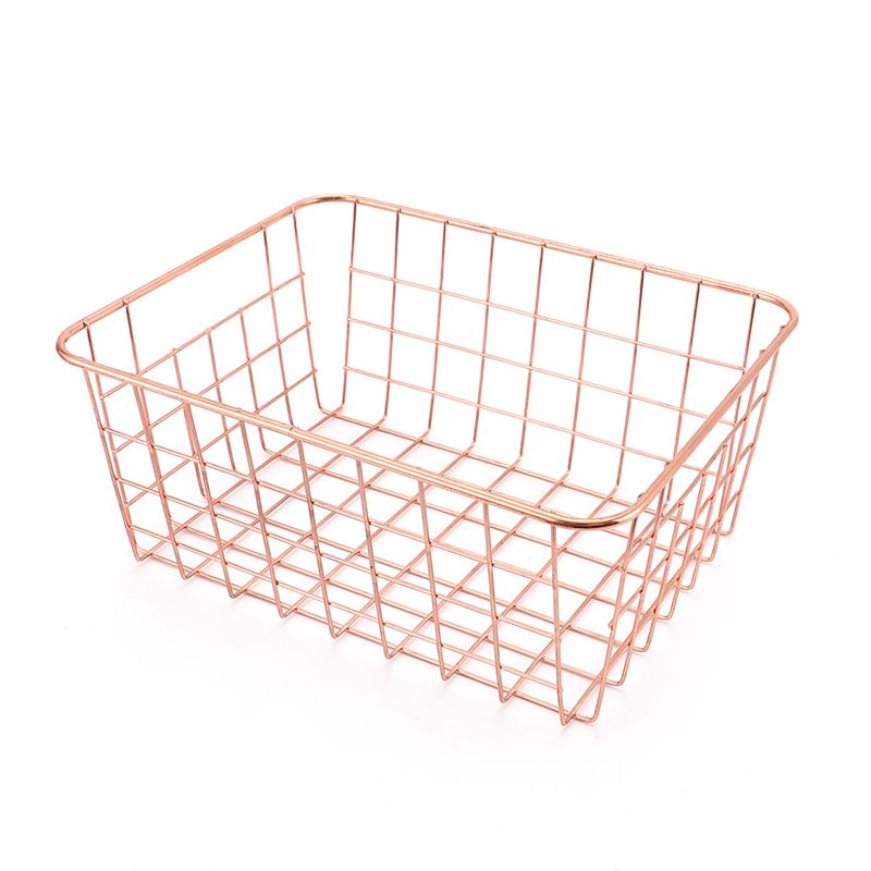 Rose Gold Metal Wire Fruit And Vegetable Storage Basket