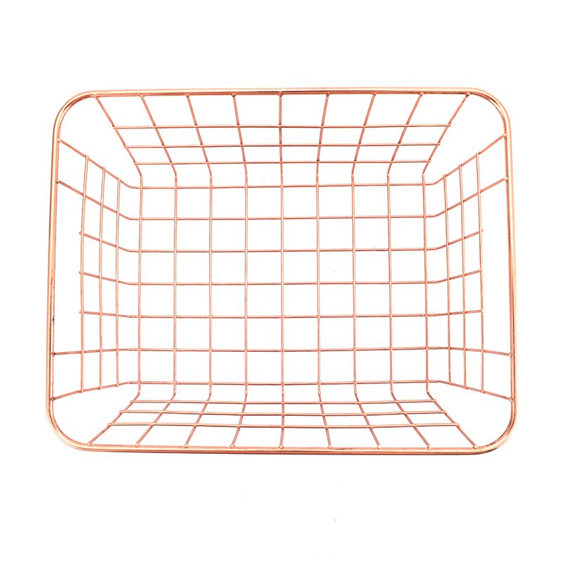 Rose Gold Metal Wire Fruit And Vegetable Storage Basket