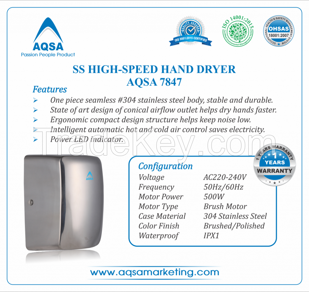 SS High- Speed Hand Dryer