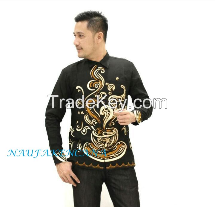 Batik - Men's batik shirt - Modern Batik - Men's Fashion - coffee motif