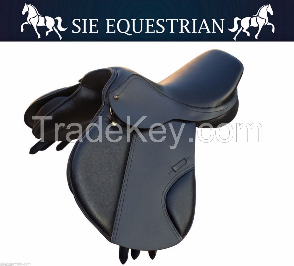 Horse leather jumping saddle