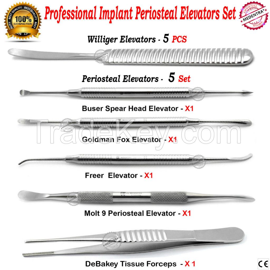 30Pcs Dental Periosteal Elevators Sinus Implant Oral Surgery Instruments