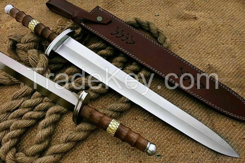 Awesome Custom Handmade 25.50" High Carbon Steel Hunting Sword with Sheath