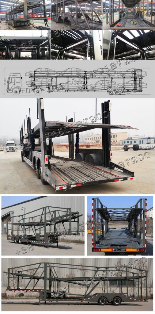 Heavy duty customized 3 axles car carrier semi trailer for sale
