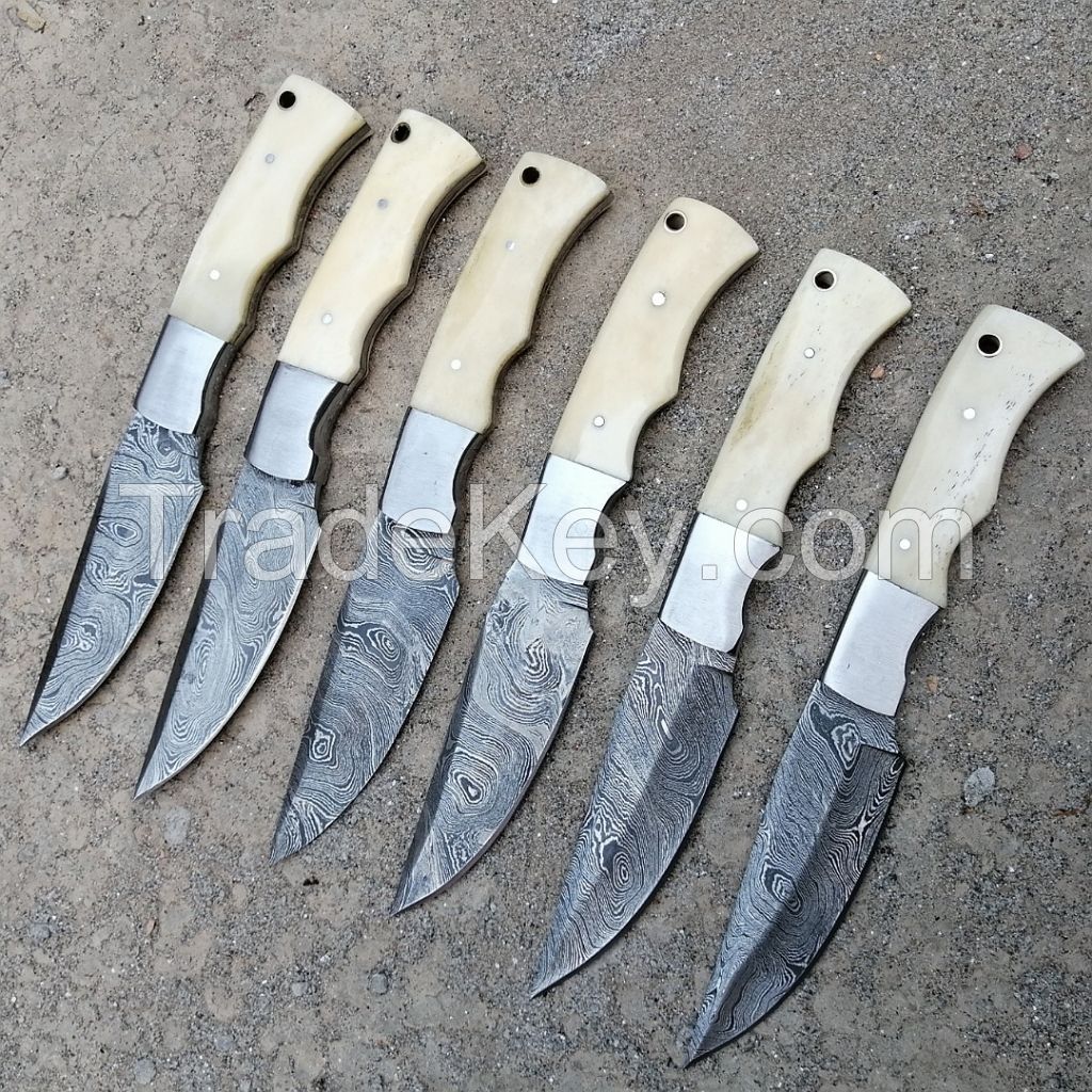 Custom handmade Damascus Steel Blades Hunting Knives 8"