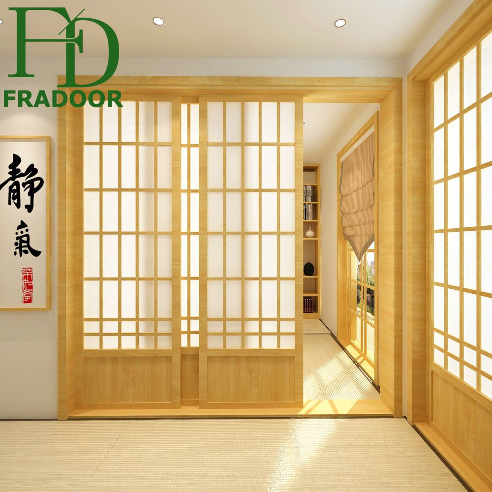 Hotel Japanese Style Shoji Wood Screen Door with Waterproof Paper