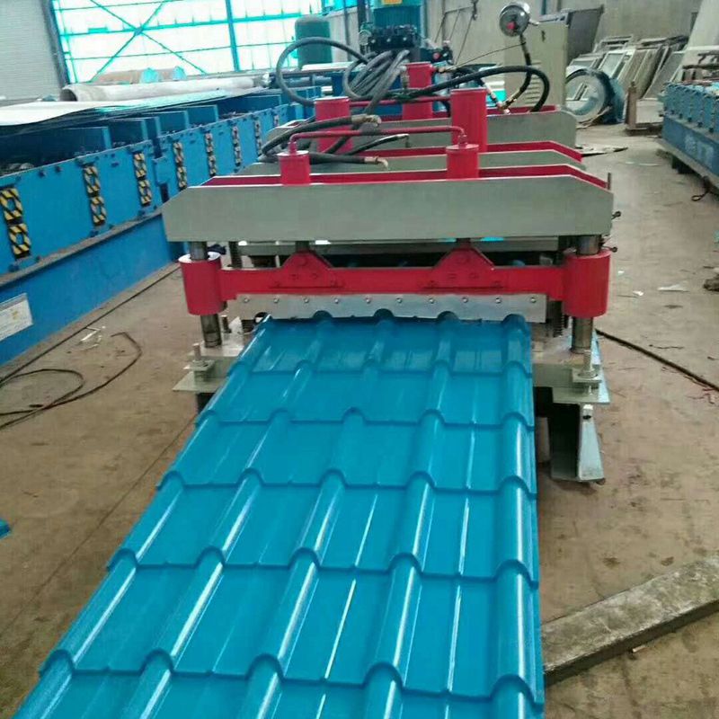 France Low Cost Printed Glazed Metal Stepped Profile Roof Tile