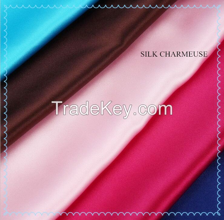 100% Silk fabric available in various color /silk polyester fabric 