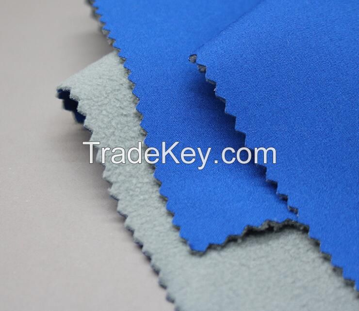 Softshell Fabric (polyester pongee fabric+ TPU bonded microfiber fleece)