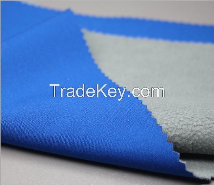 Softshell Fabric (polyester pongee fabric+ TPU bonded microfiber fleece)