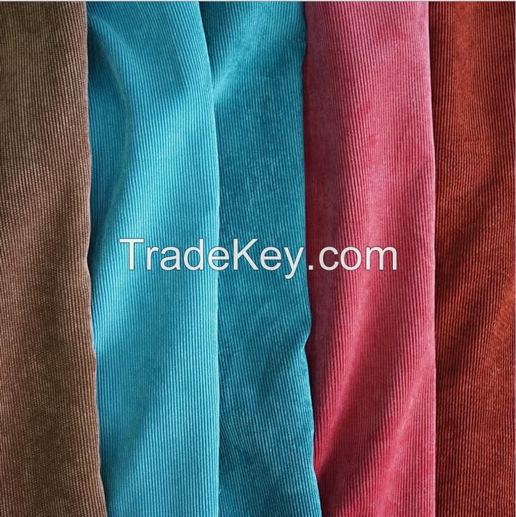 88%polyester 12%polyamide corduroy fabric,16wales