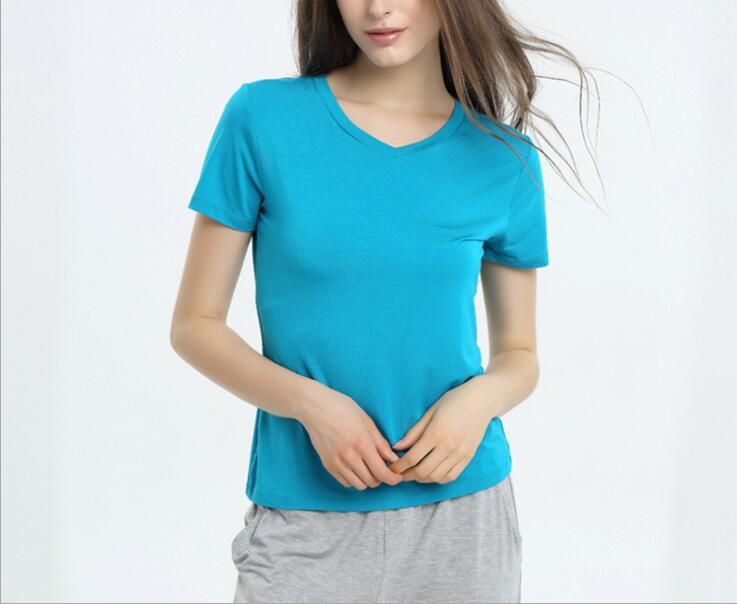 V-neck Women bamboo T-shirt,Lady Bamboo undershirt