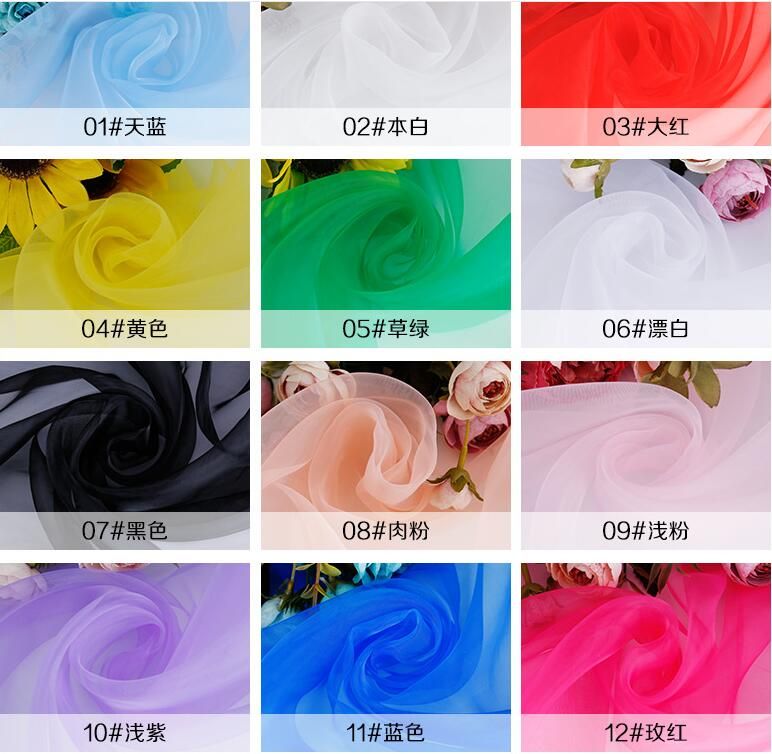 100% polyester organza fabric