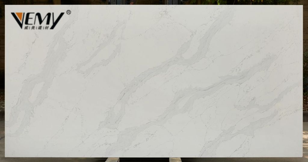 Natural Veins Calacatta Artrificial Quartz Slab for Countertops