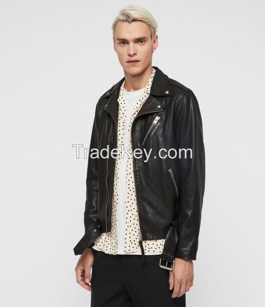 100% genuine leather jacket for man