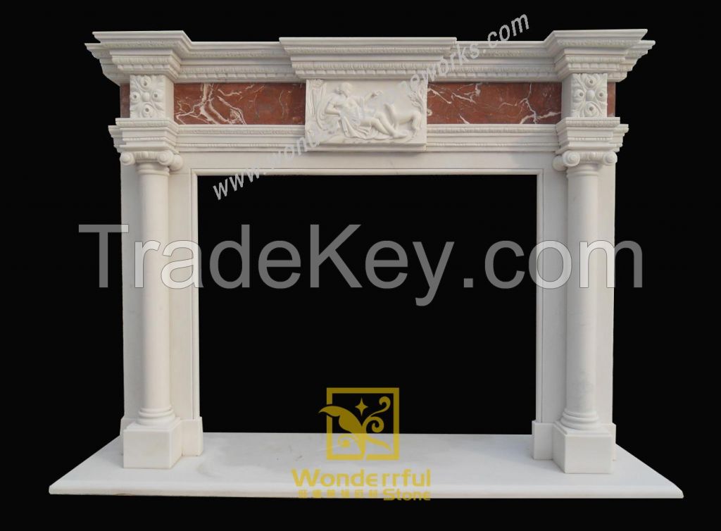 Marble fireplace mantel-W01-FP301008