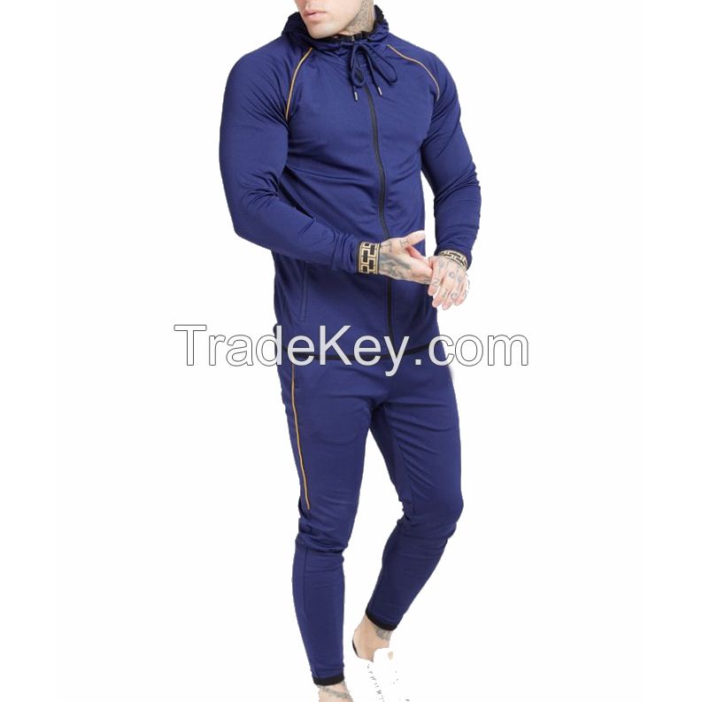 Hot Sale Custom Logo Design  Mens Tracksuit Joggers Slim Fit Sweat Pants Gym Fitness Workout Wear Latest Trouser Man Hoodies Sweatsuit  