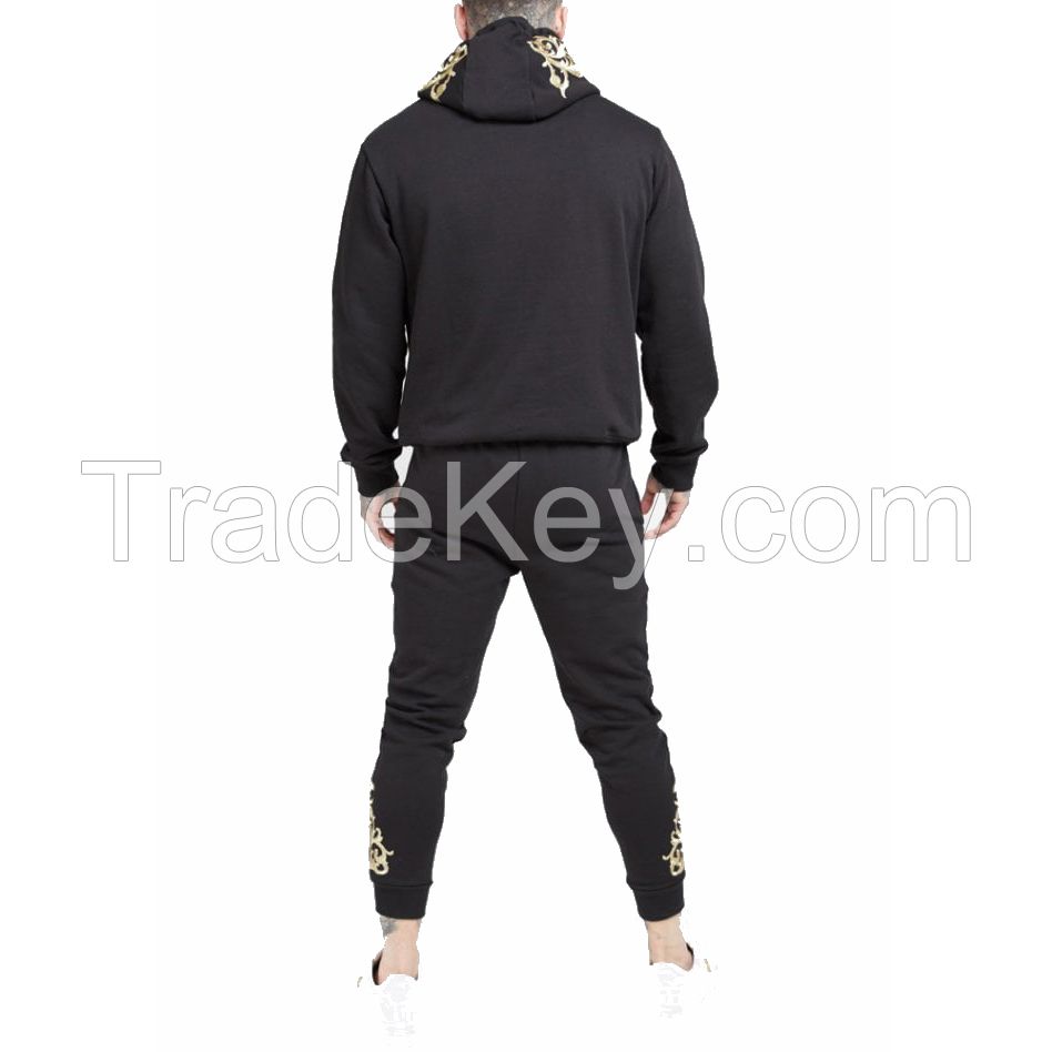 Mens Tracksuit Hoodies Crewneck Joggers Slim Fit Men Hot Sale Workout Trouser  Gym Sweat Pants Fitness Sportswear Customized Black Color Joggers