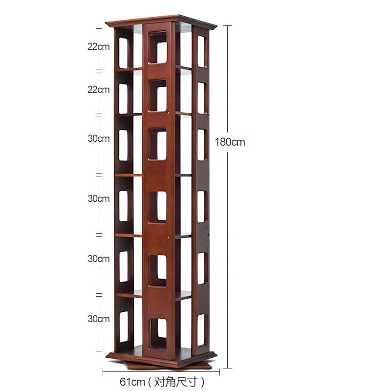 Kids Library Wood Rotating Bookcase