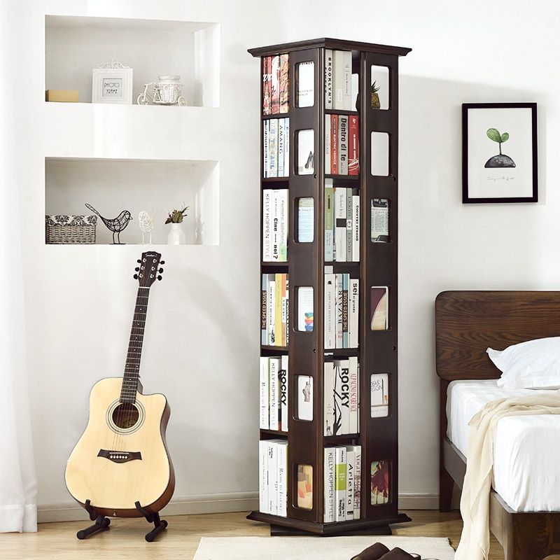 Kids Library Wood Rotating Bookcase