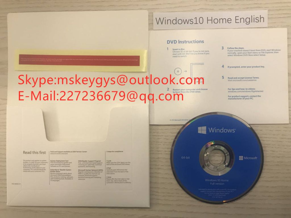 WIN 10 PRO KEY/WIN 10 HOME/WI KEYN 7/WIN 8.1 KEY/DVD/coa stickers