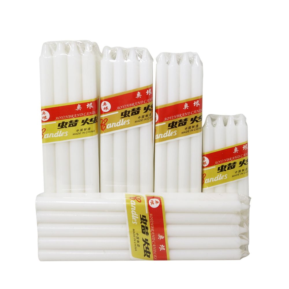 Decorative religious candle paraffin wax white stick candel