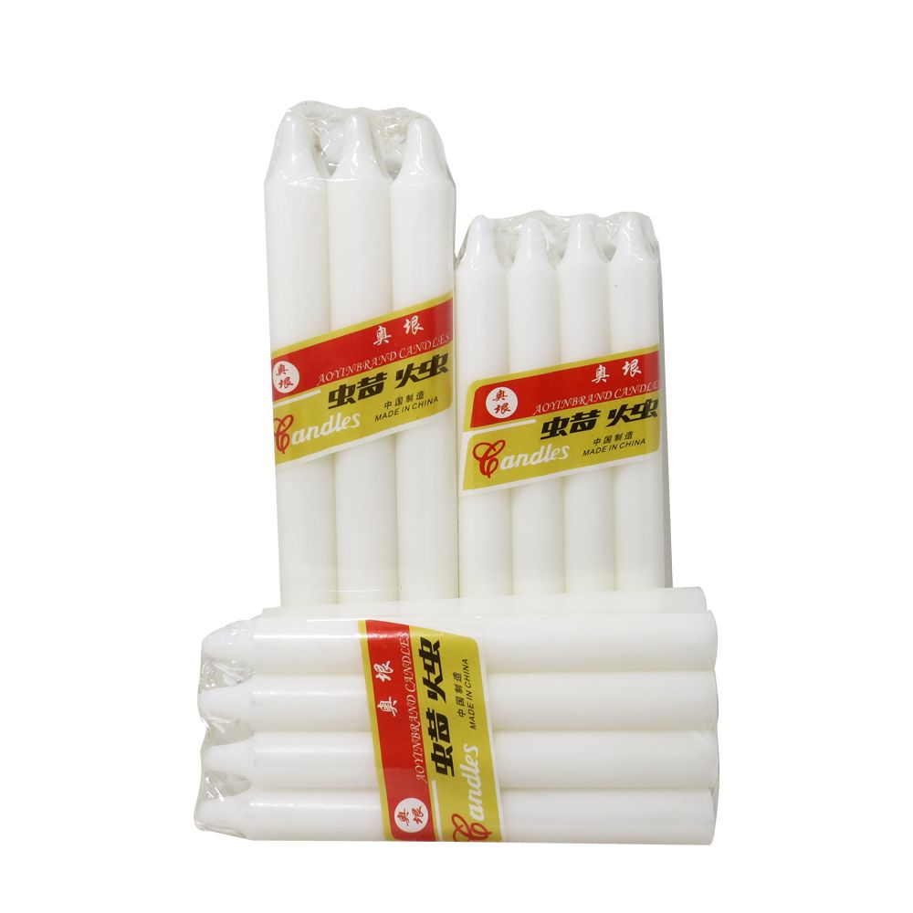 Decorative religious candle paraffin wax white stick candel