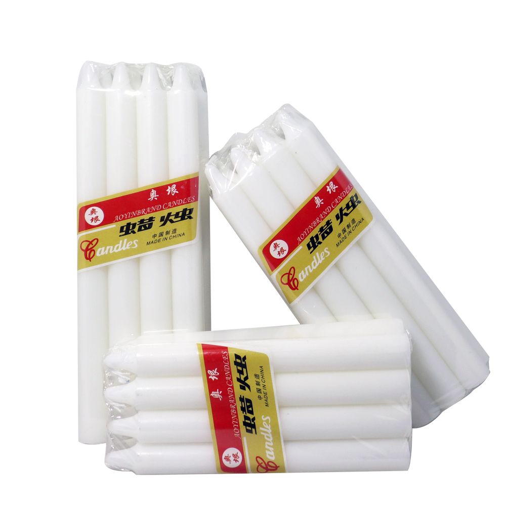 Decorative religious candle paraffin wax white stick candel