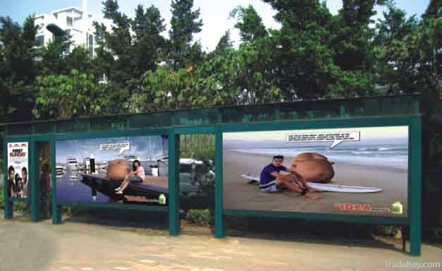 Bus shelter, shelter bus, bus shelter advertising, passenger shelter