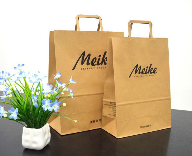 water based ink printing, biodegradable paper bag with handle