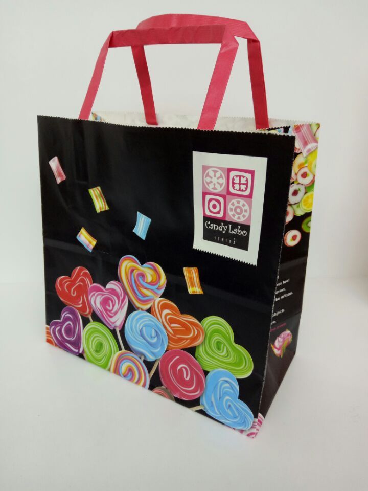 water based ink printing, biodegradable paper bag with handle