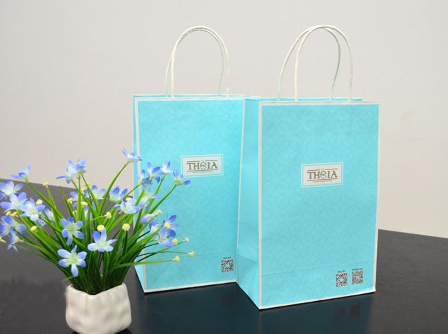 Cheap recycle paper shopping bags, High quality J cut paper bag