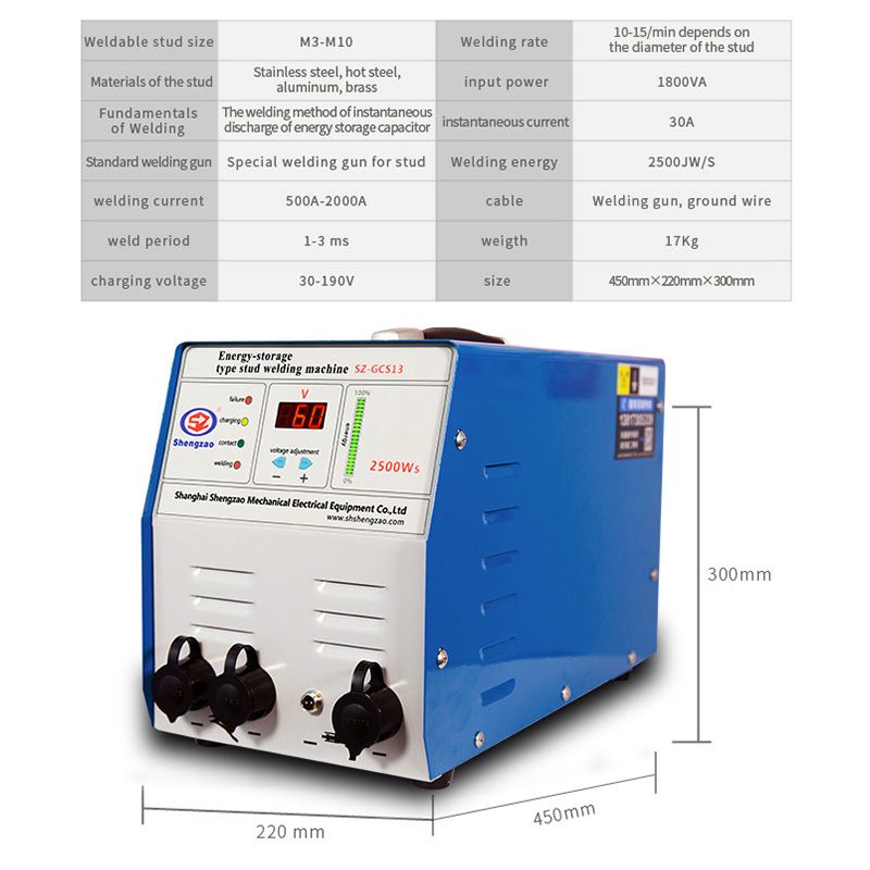 Light Weight Portable Stud Welding Machine/Capactive Discharge Stud Welder/Stud 