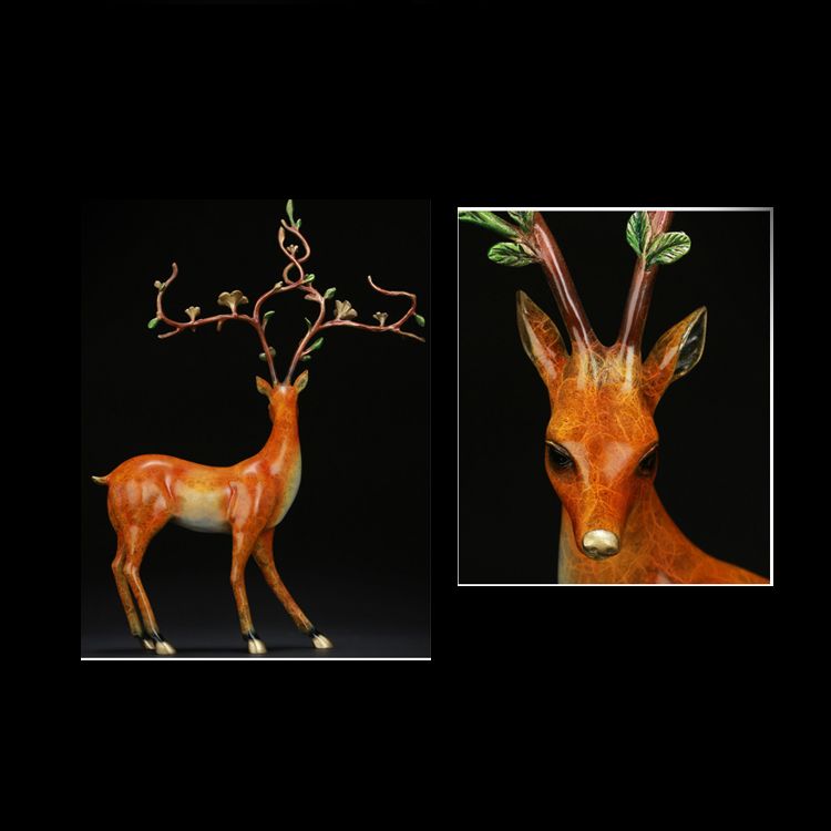 Outdoor Garden Decorative Sika Deer Statues Cast Metal Bronze Deer Sculpture