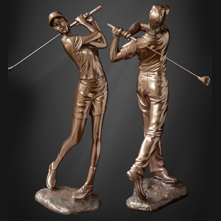 bronze golf statue