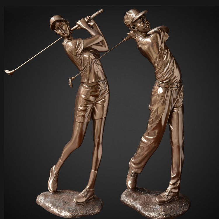 bronze golf statue