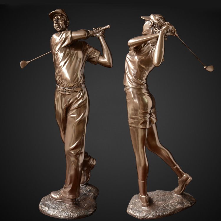 bronze golf statue