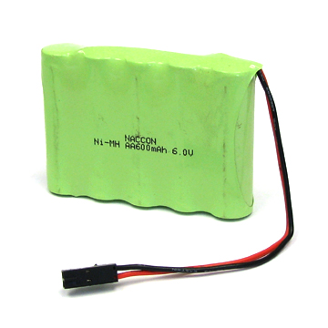 6V, NiMH AA 600mAh Battery Pack, with Long Life and High Energy Density