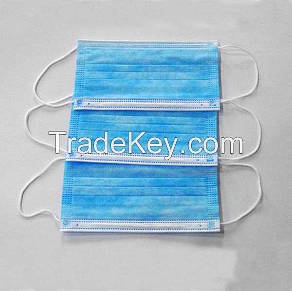 3 PLY Disposable Medical Face Mask, Non Woven Respirator Mask 